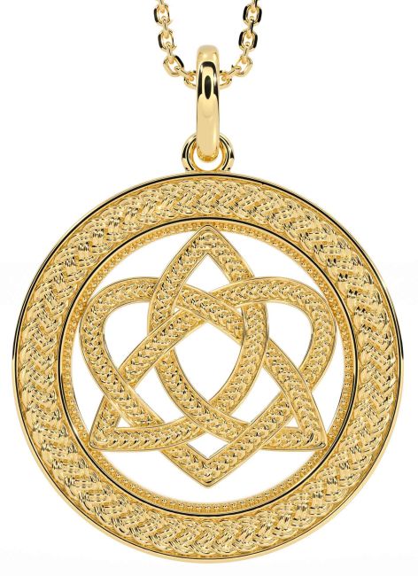 Gold Celtic Trinity Knot Heart Necklace