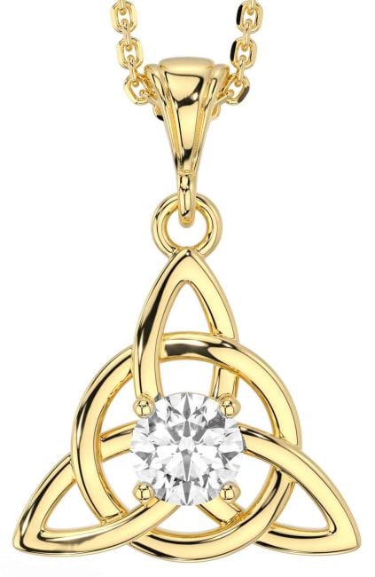Diamond Gold Celtic Trinity Knot Necklace
