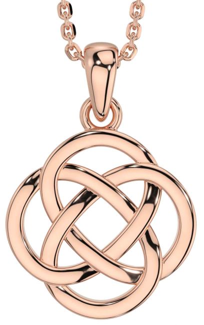 Rose Gold Silver Celtic Necklace