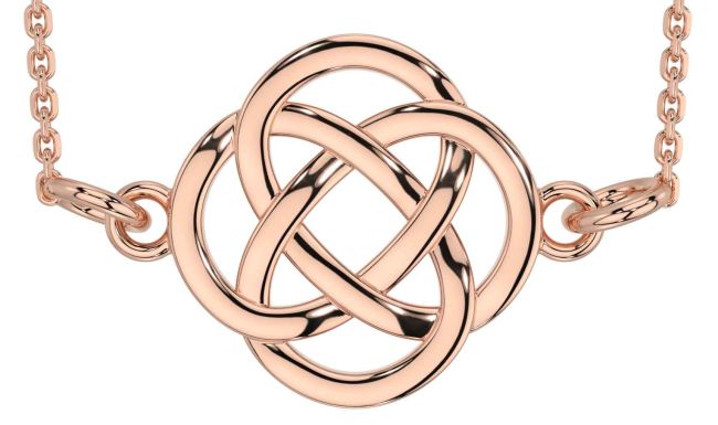 Rose Gold Silver Celtic Necklace