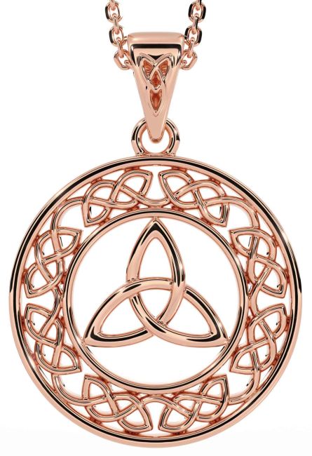 Rose Gold Silver Celtic Trinity Knot Necklace