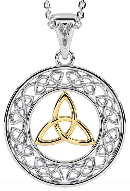 Gold Silver Celtic Trinity Knot Necklace
