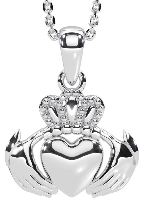 White Gold Claddagh Necklace