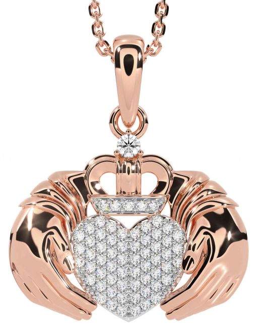 Rose gold store claddagh necklace