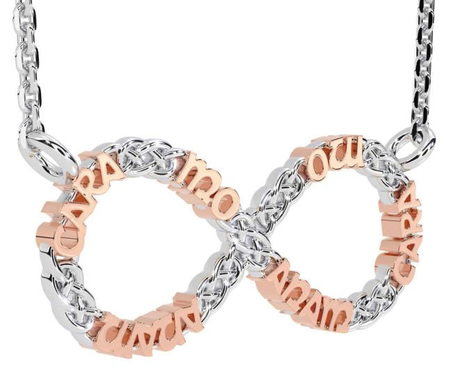 Rose Gold Silver Claddagh Infinity Irish 