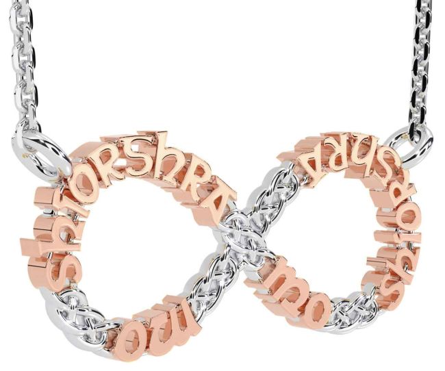 Rose Gold Silver Claddagh Infinity Irish 