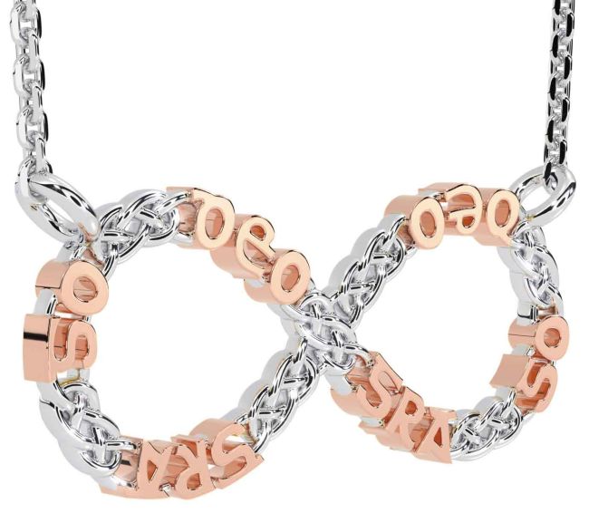 Rose Gold Silver Claddagh Infinity Irish 