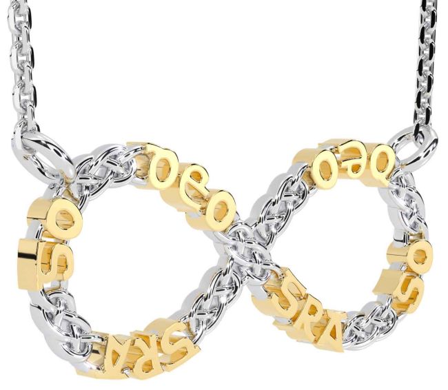 White Yellow Gold Claddagh Infinity Irish 