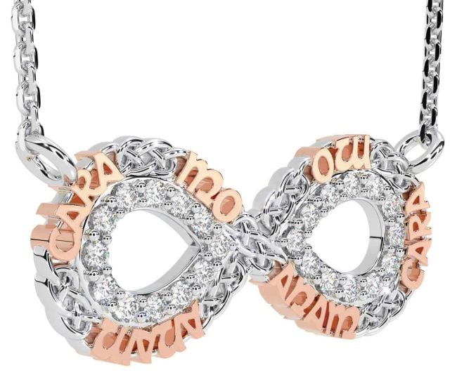 Diamond Rose Gold Silver Celtic Infinity Irish 
