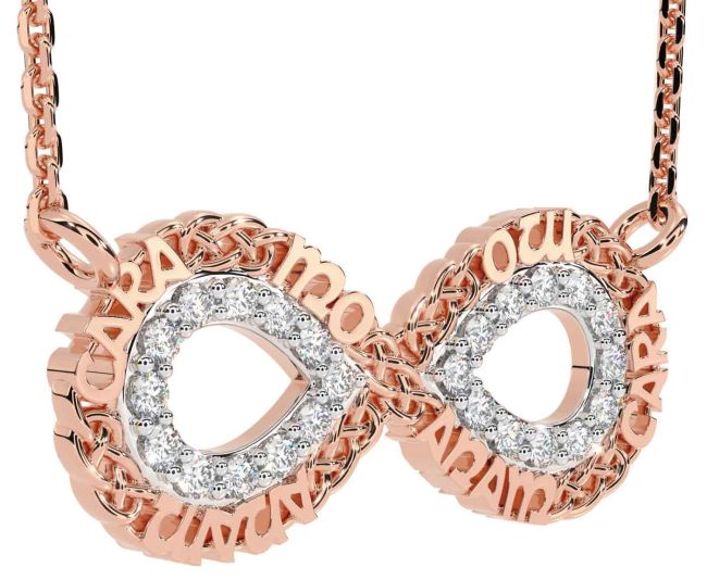 Diamond Rose Gold Celtic Infinity Irish 