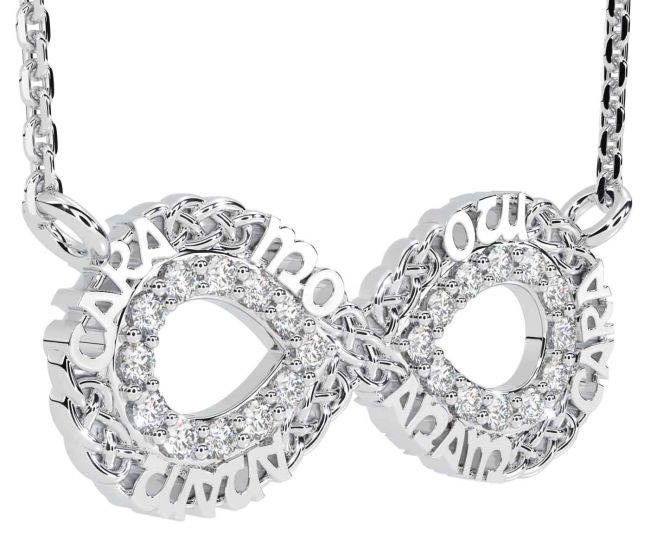 Diamond White Gold Celtic Infinity Irish 