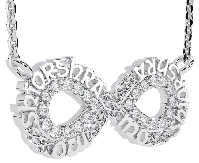 Diamond White Gold Celtic Infinity Irish 