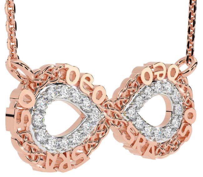 Diamond Rose Gold Celtic Infinity Irish 