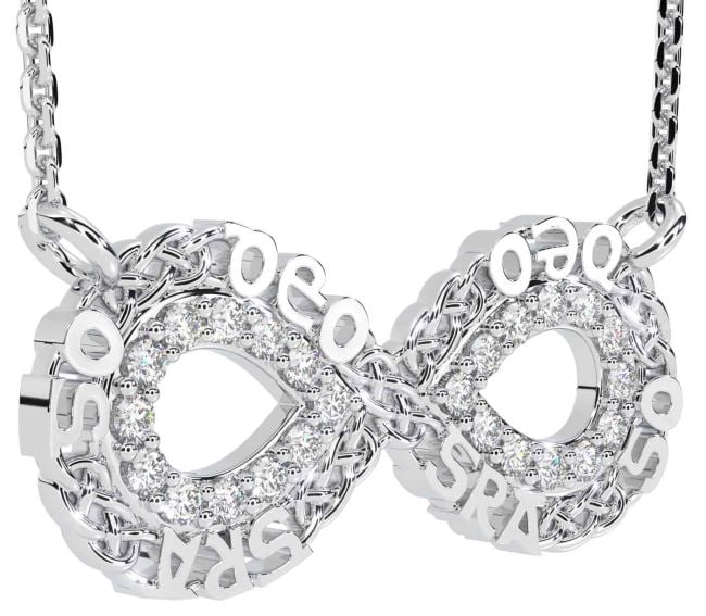 Diamond Silver Celtic Infinity Irish 
