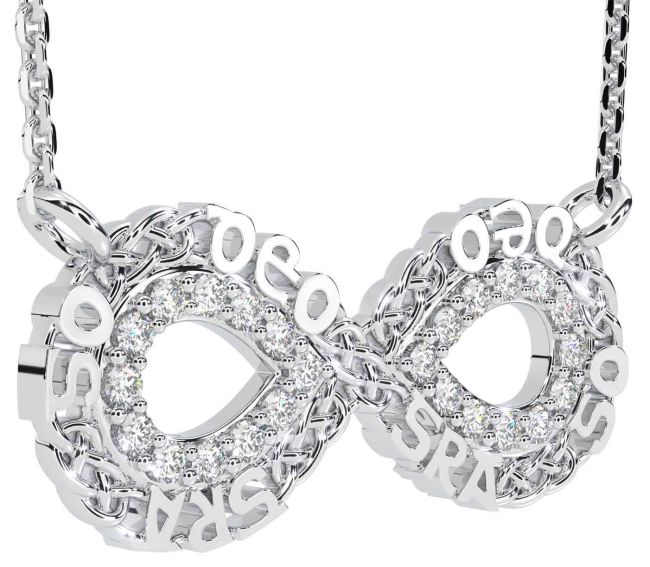 Diamond White Gold Celtic Infinity Irish 