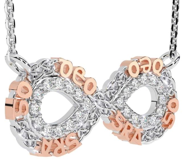 Diamond White Rose Gold Celtic Infinity Irish 