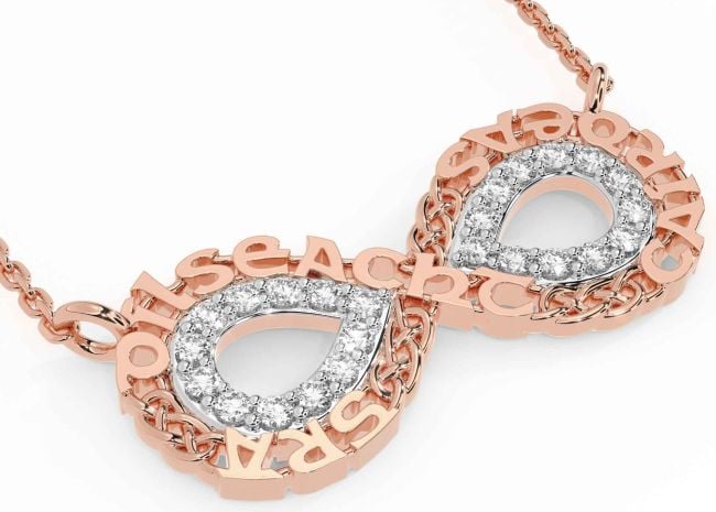 Diamond Rose Gold Celtic Infinity Irish 