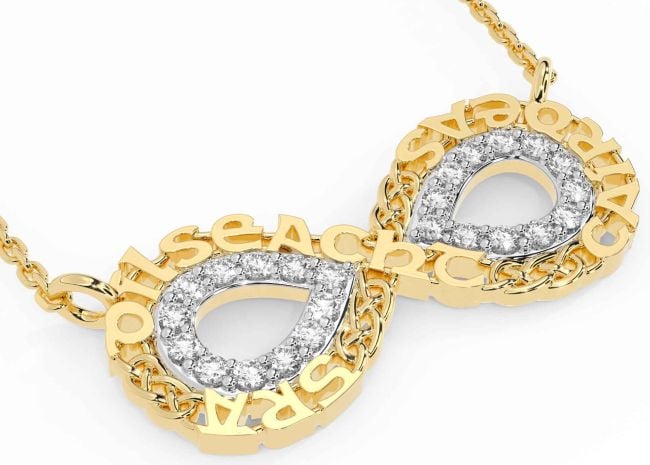 Diamond Gold Celtic Infinity Irish 