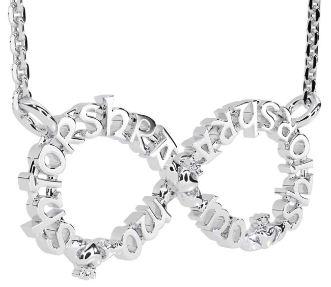 Silver Claddagh Infinity Irish 