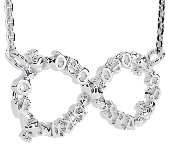 Silver Claddagh Infinity Irish 