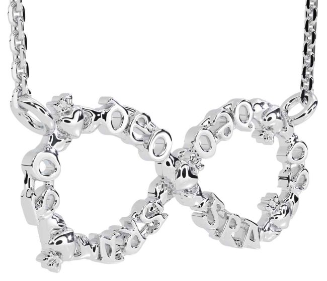 White Gold Claddagh Infinity Irish 