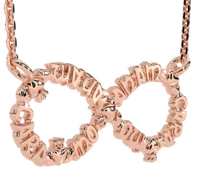 Rose Gold Silver Claddagh Infinity Irish 