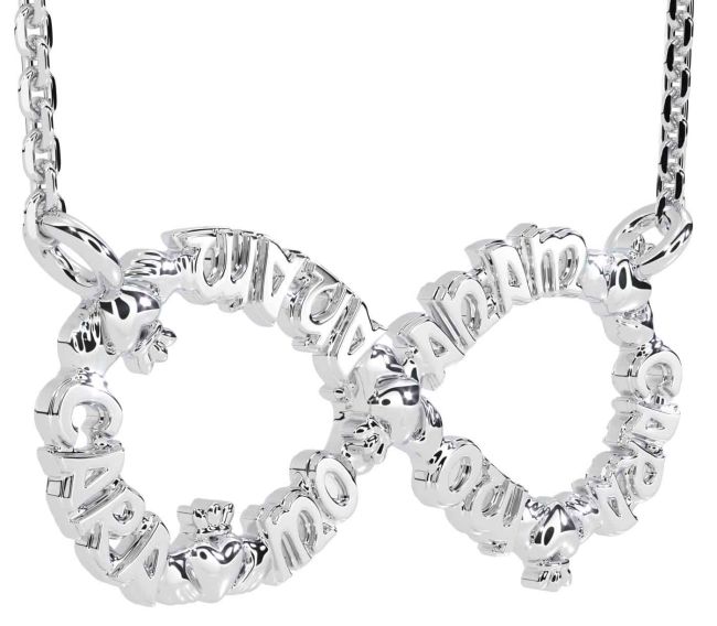 White Gold Claddagh Infinity Irish 