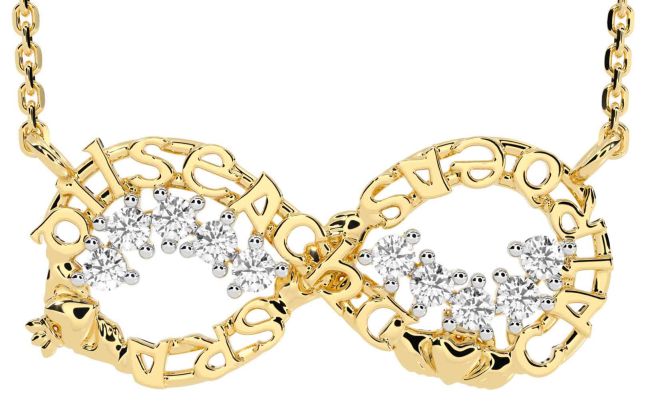 Diamond Gold Silver Claddagh Infinity Irish 