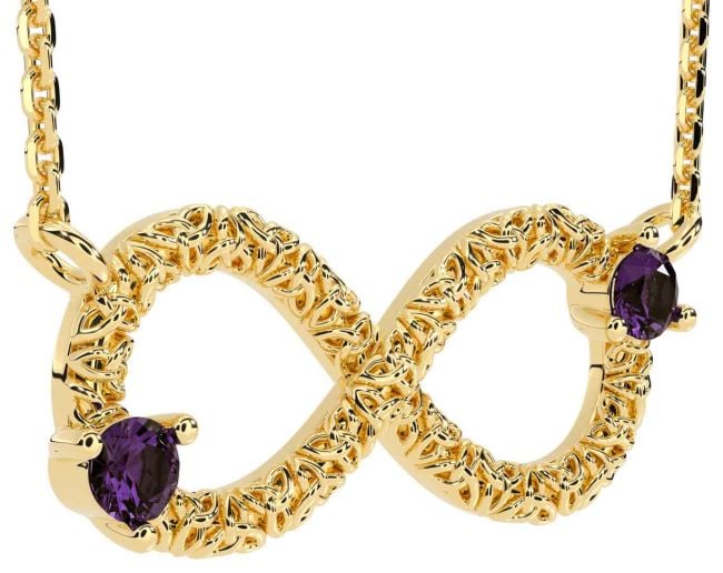 Alexandrite Gold Celtic Trinity Knot Infinity Necklace