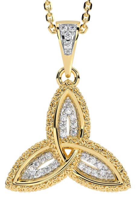 Diamond Gold Celtic Trinity Knot Necklace