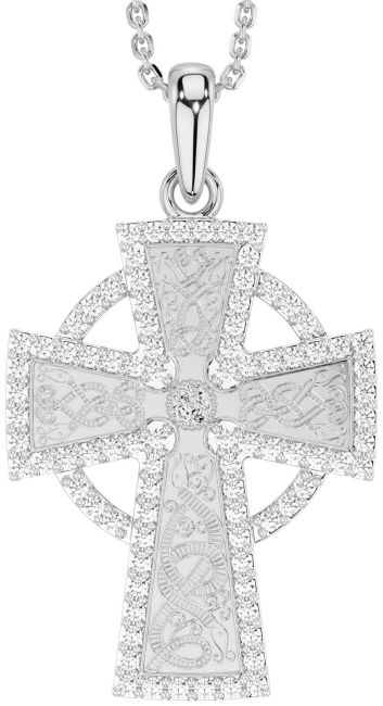 Diamond White Gold Celtic Cross Necklace
