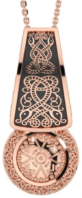 Rose Gold Black Rhodium Celtic Warrior Necklace
