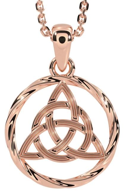 Rose Gold Celtic Trinity Knot Necklace