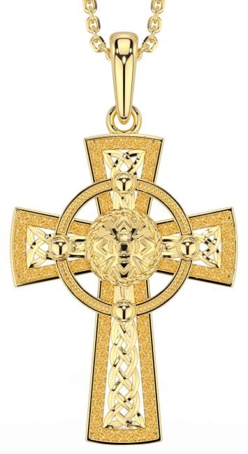 Gold Silver Celtic Cross Warrior Necklace