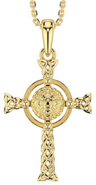 Gold Silver Celtic Cross Warrior Trinity Knot Necklace