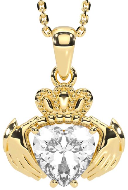 Diamond Gold Claddagh Necklace