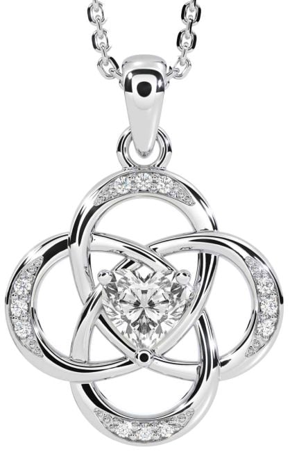 Diamond Silver Celtic Necklace