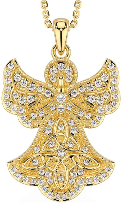 Diamond Gold Celtic Trinity Knot Necklace