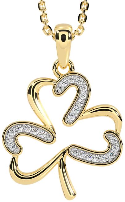 Diamond Gold Shamrock Necklace