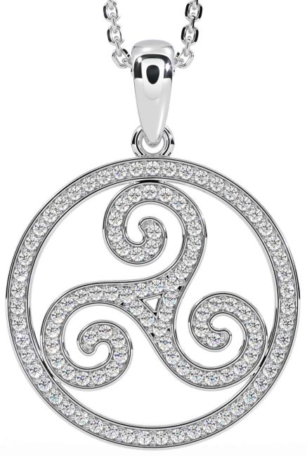 Diamond White Gold Celtic Necklace