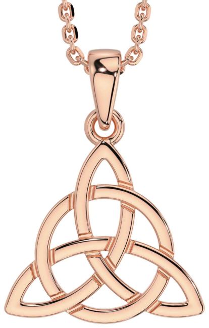 Rose Gold Silver Celtic Trinity Knot Necklace