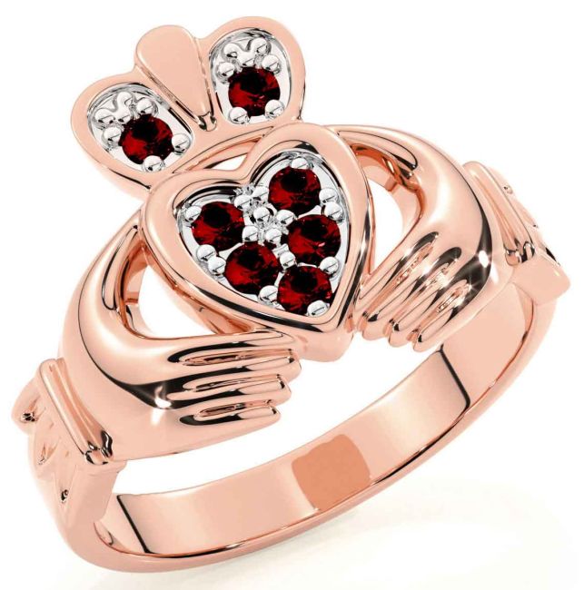 Diamond Rose Gold Claddagh Ring