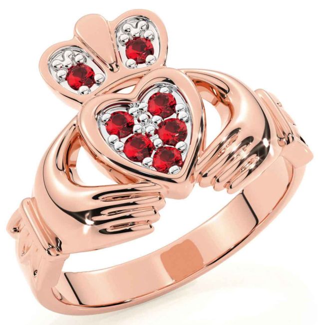 Diamond Rose Gold Claddagh Ring