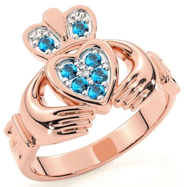 Diamond Rose Gold Claddagh Ring