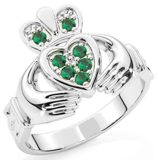 Diamond Silver Claddagh Ring