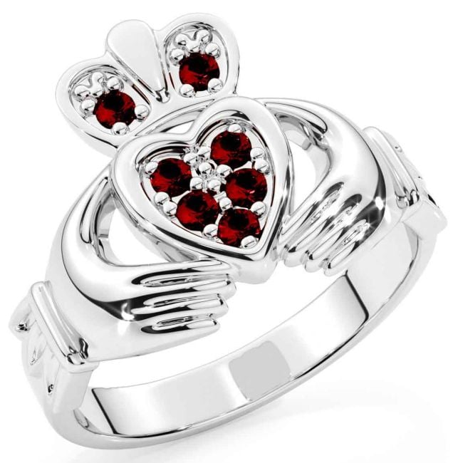 Diamond Silver Claddagh Ring