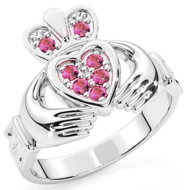 Diamond Silver Claddagh Ring