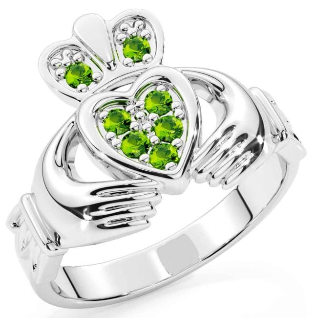 Diamond Silver Claddagh Ring