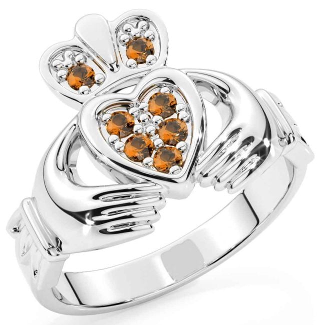 Diamond White Gold Claddagh Ring