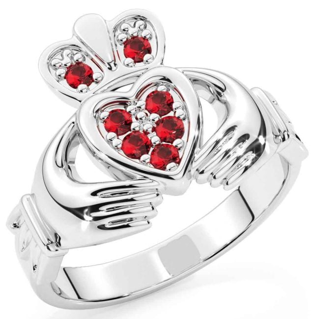 Diamond White Gold Claddagh Ring